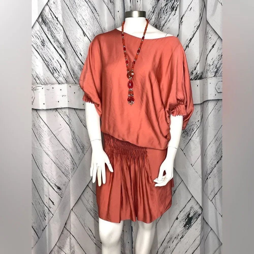 Diane Von Furstenberg Handy Brick Silk Cocktail Dress 6